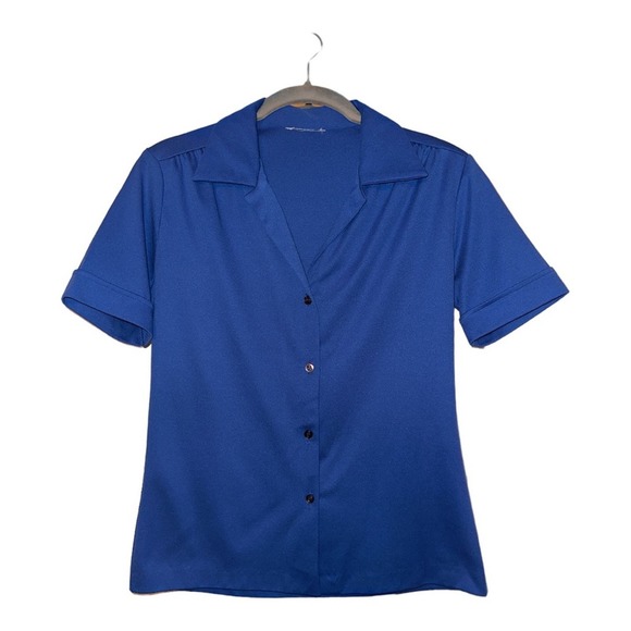 VINTAGE UNION TAG SHOULDER PLEAT SHORT SLEEVE BUTTON UP NO SIZE TAG - Picture 1 of 6